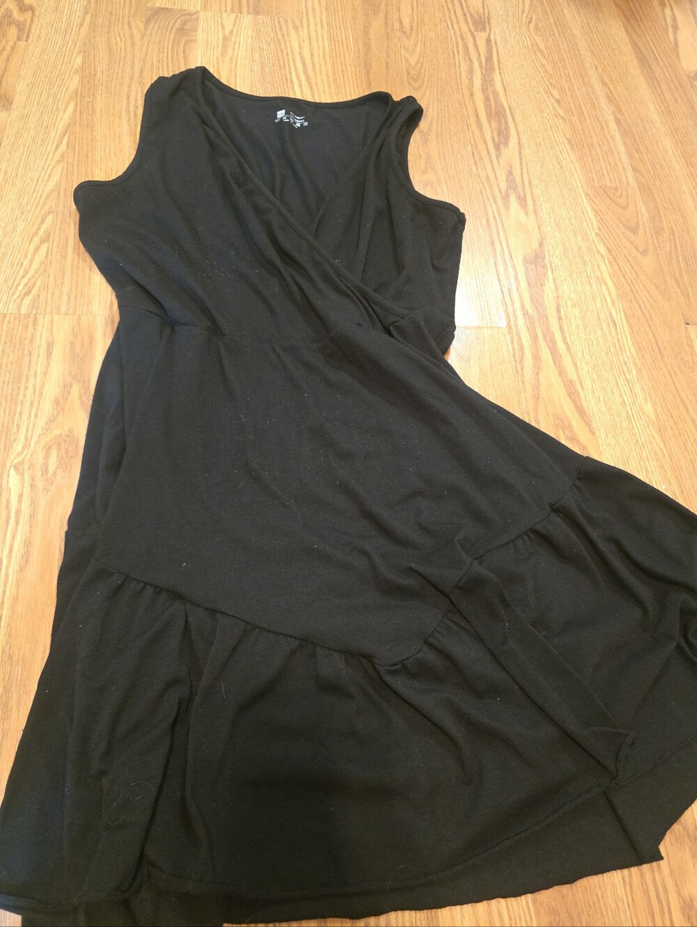 Sleeveless Black Tiered Knit Dress